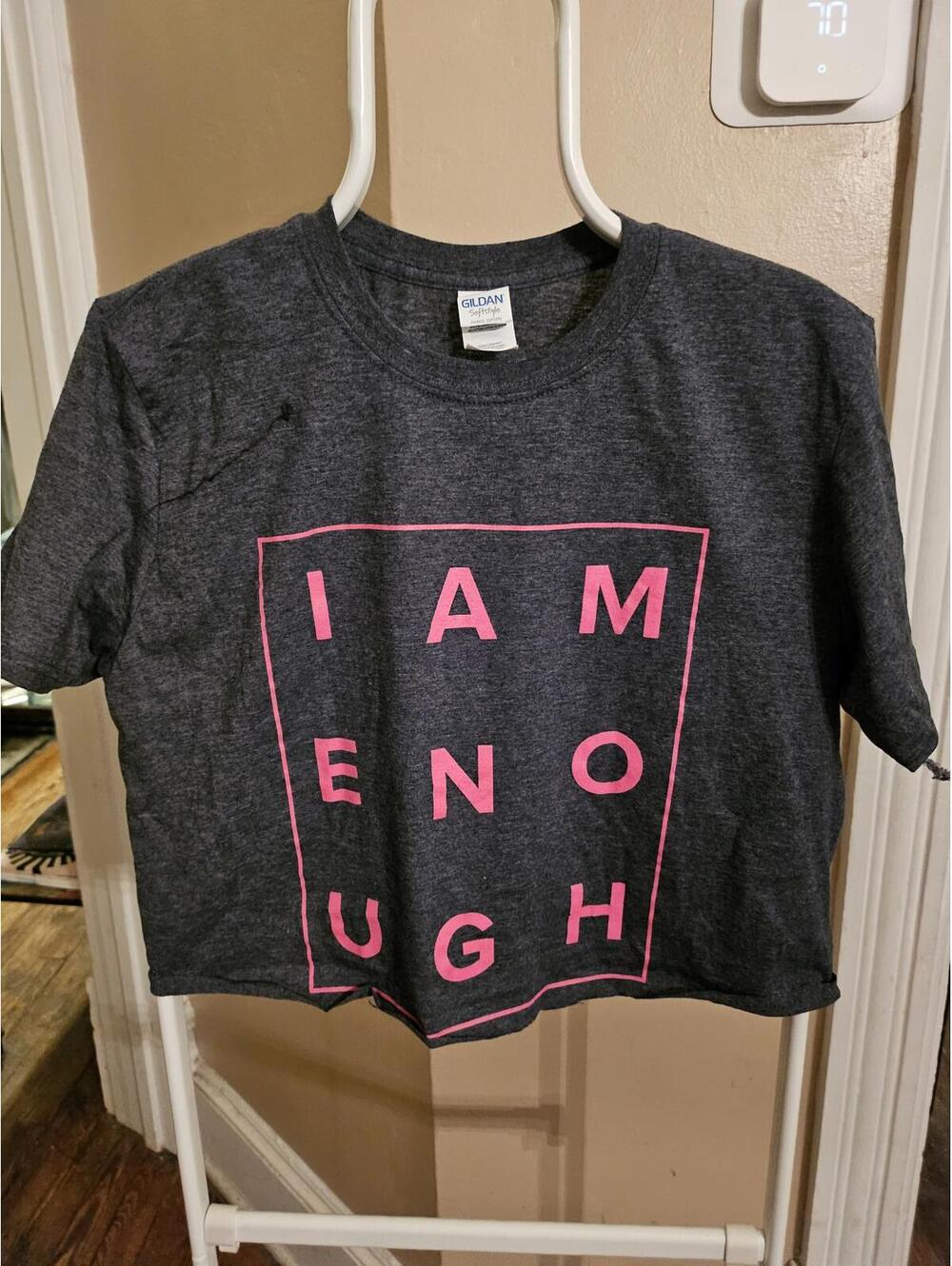 I am enough - women's cropped t-shirt - size M - EUC